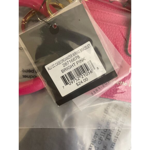 Nanette Lepore Vegan Leather Keychain Wallet Scallop Edge Trendy Fuchsia Pink - Picture 6 of 6